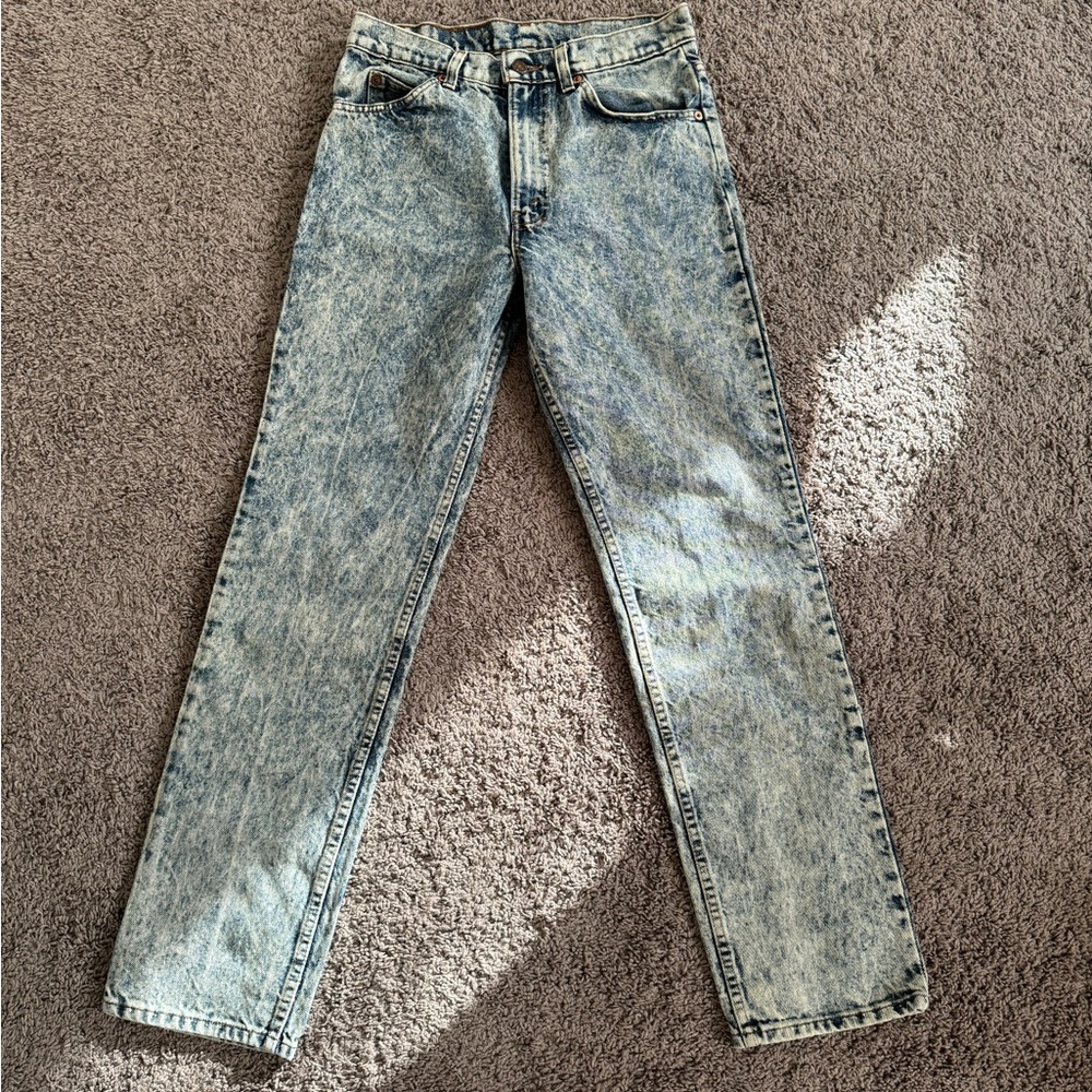 Vintage Levi’s 505  orange tab acidic wash jeans